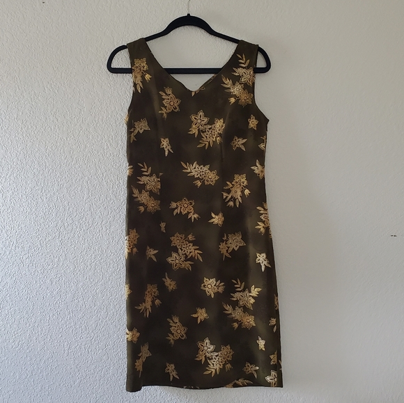 Kathie Lee Collection Dresses & Skirts - VINTAGE Size 5 Olive Green Floral Mini Dress